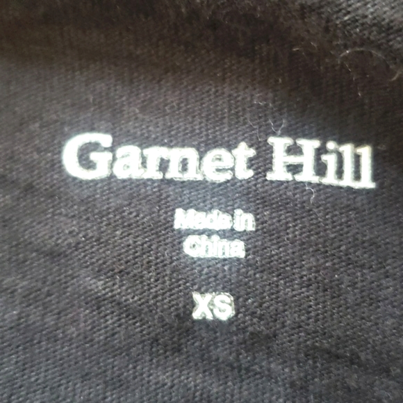 GARNET HILL Scoop Neck Top Short Sleeve Black Jewel Stone Embellished - Picture 7 of 8